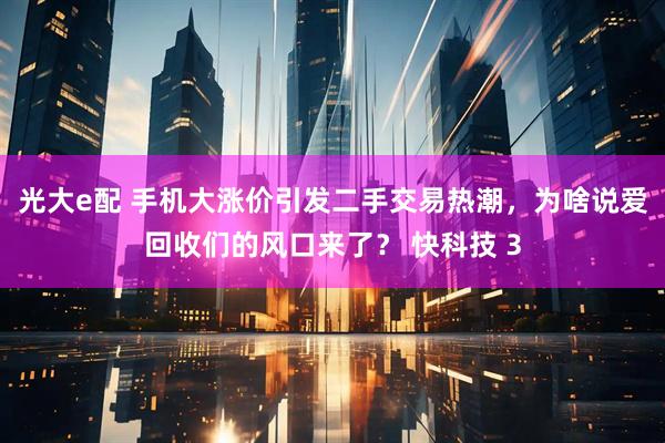 光大e配 手机大涨价引发二手交易热潮，为啥说爱回收们的风口来了？ 快科技 3