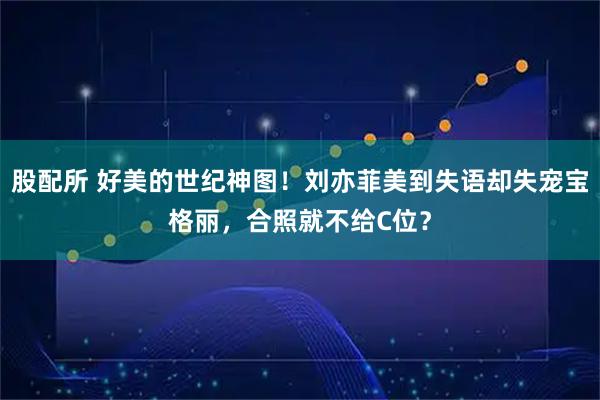 股配所 好美的世纪神图！刘亦菲美到失语却失宠宝格丽，合照就不给C位？