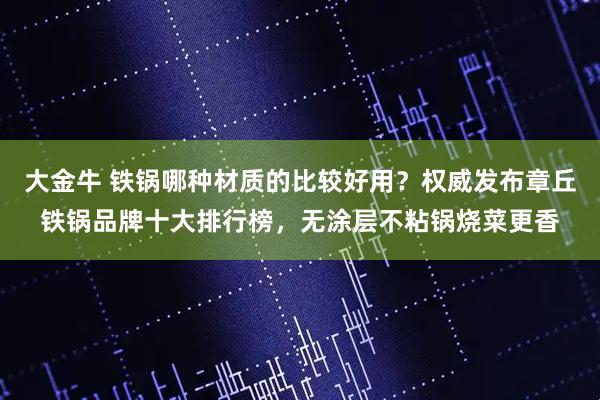 大金牛 铁锅哪种材质的比较好用？权威发布章丘铁锅品牌十大排行榜，无涂层不粘锅烧菜更香