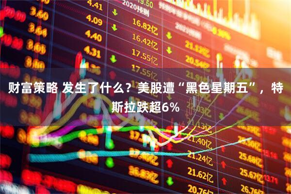 财富策略 发生了什么？美股遭“黑色星期五”，特斯拉跌超6%