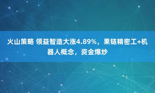 火山策略 领益智造大涨4.89%，果链精密工+机器人概念，资金爆炒