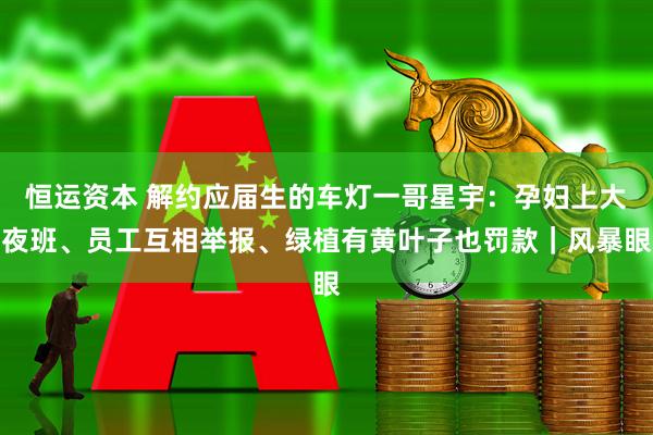 恒运资本 解约应届生的车灯一哥星宇：孕妇上大夜班、员工互相举报、绿植有黄叶子也罚款｜风暴眼